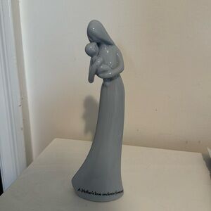 9 inch tall ceramic Blessed Mother statue. Good condition. Modern design.